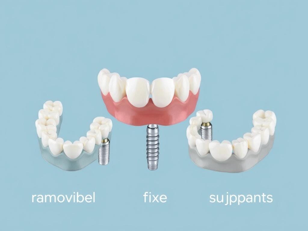 Les diff?rents types de proth?ses dentaires (amovibles, fixes, sur implants).. Grundbegriffe: Was bedeutet amovibel, fixe und sur implants?