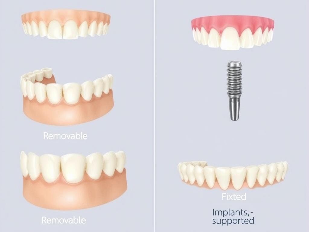 Les diff?rents types de proth?ses dentaires (amovibles, fixes, sur implants).. Liste 2: Typischer Behandlungsablauf bei einer Implantatversorgung